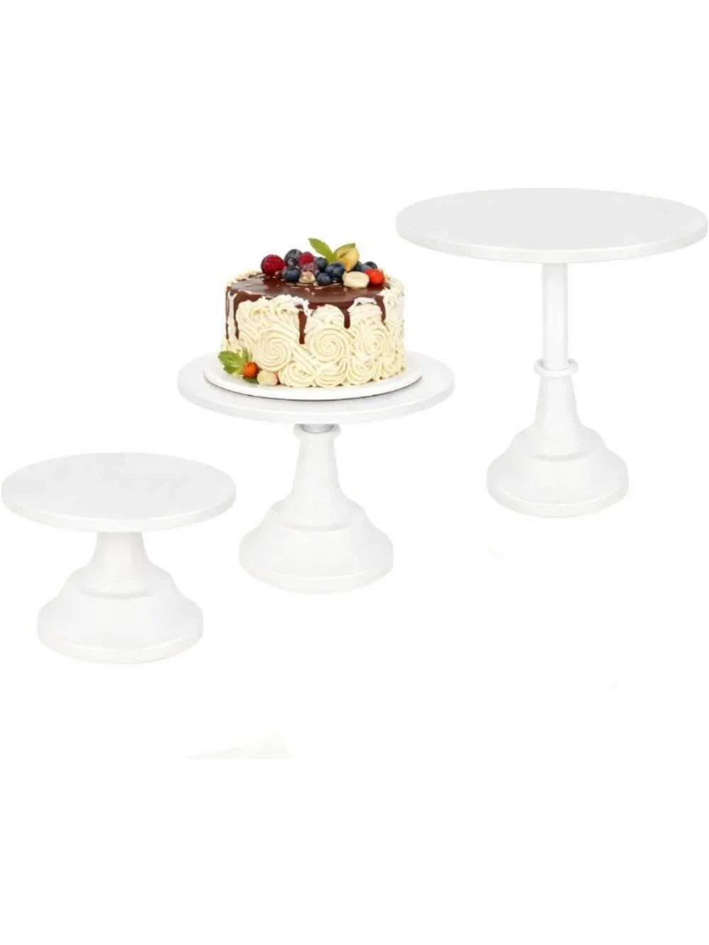 3 Pack Metal Tiered Cake Stands - 8, 10, 12 Inch Dessert Display Set